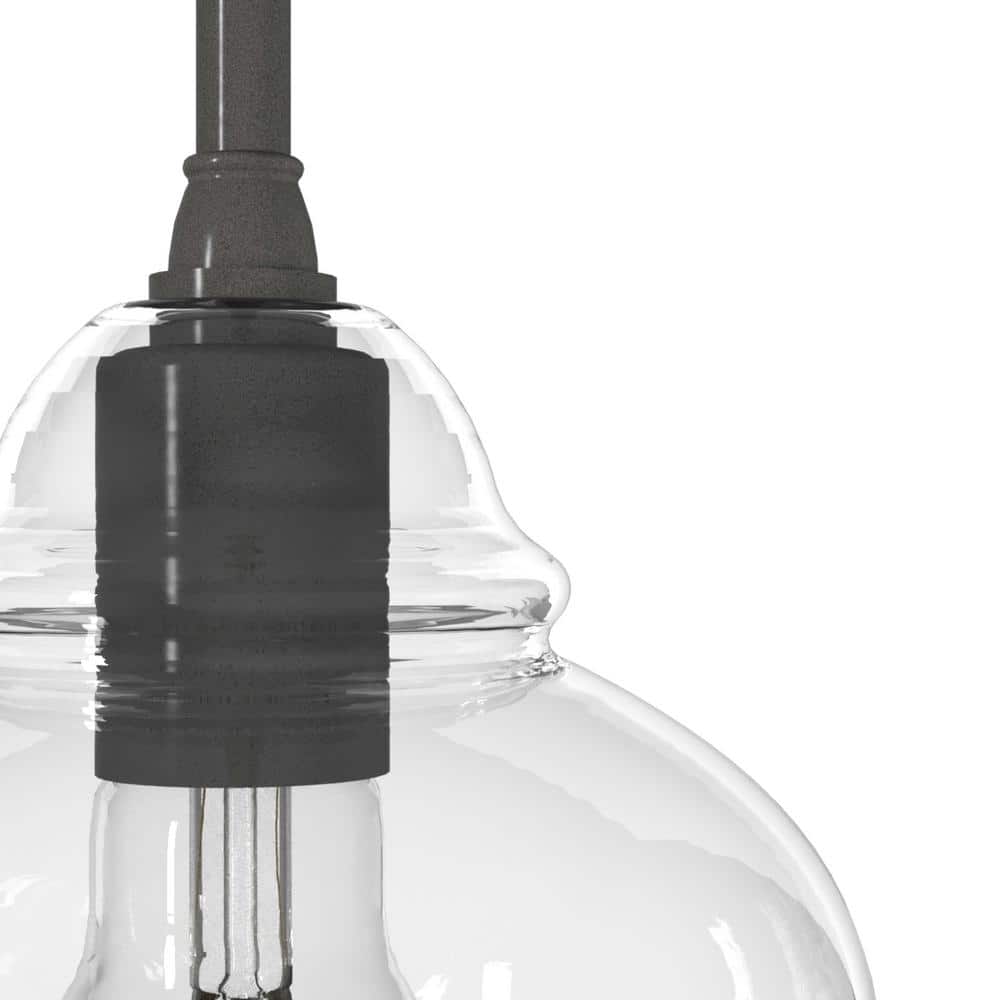 Noble Bronze Mini Pendant with Clear Glass Shade