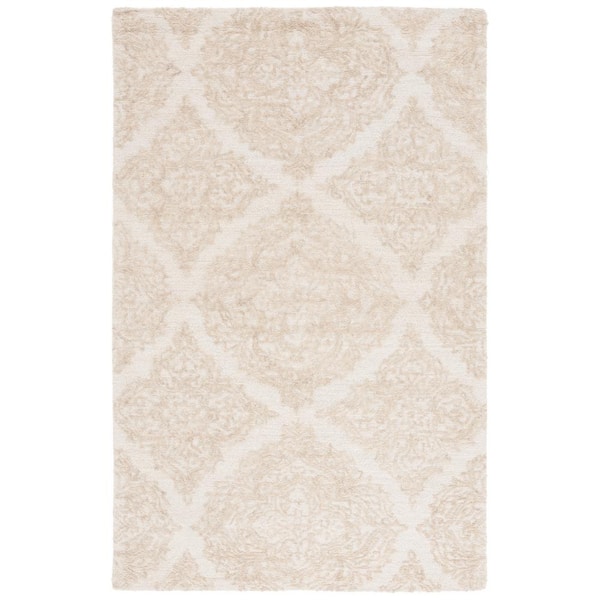 SAFAVIEH Martha Stewart Ivory/Beige 4 ft. x 6 ft. Floral Trellis Area Rug