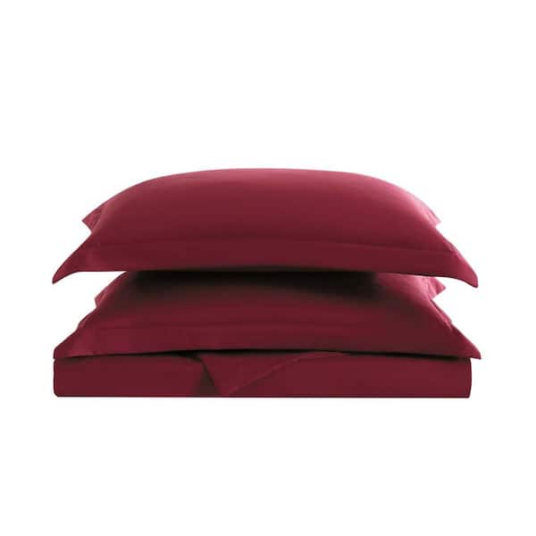 Everyday 4-Piece King Removeable Cover Microfiber Comforter Set in Burgundy