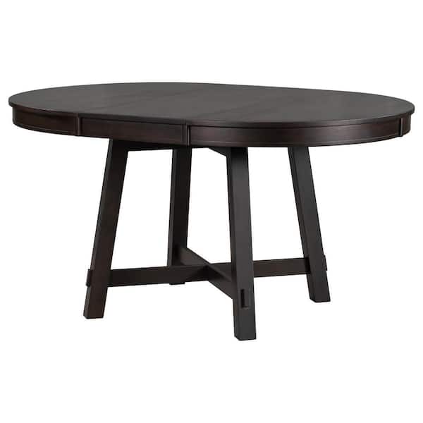 Espresso Wood 30 in. H Extendable Outdoor Dining Table with 16“ Leaf