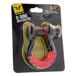 Black D-Ring Shackle Bolt with Red Rubber Isolator