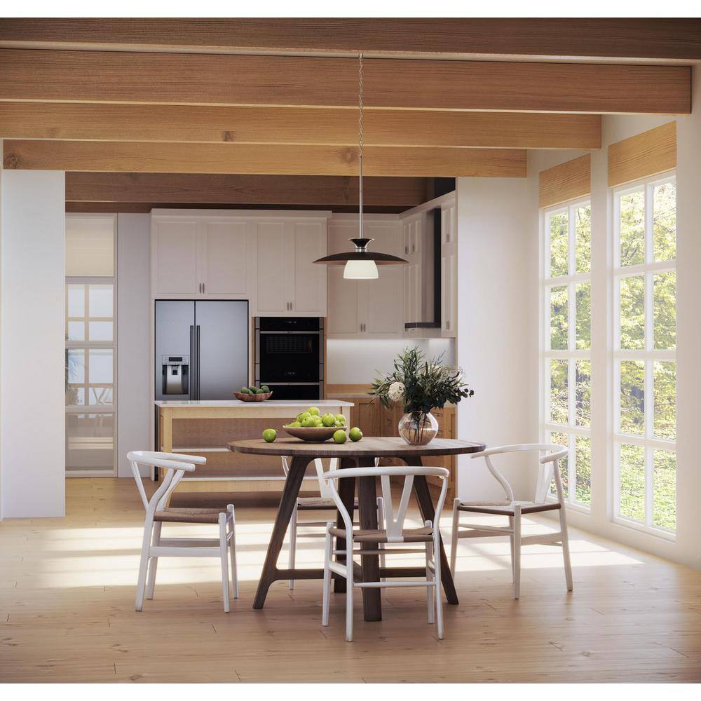 Trimble Brushed Nickel and Glass Dome Pendant Light