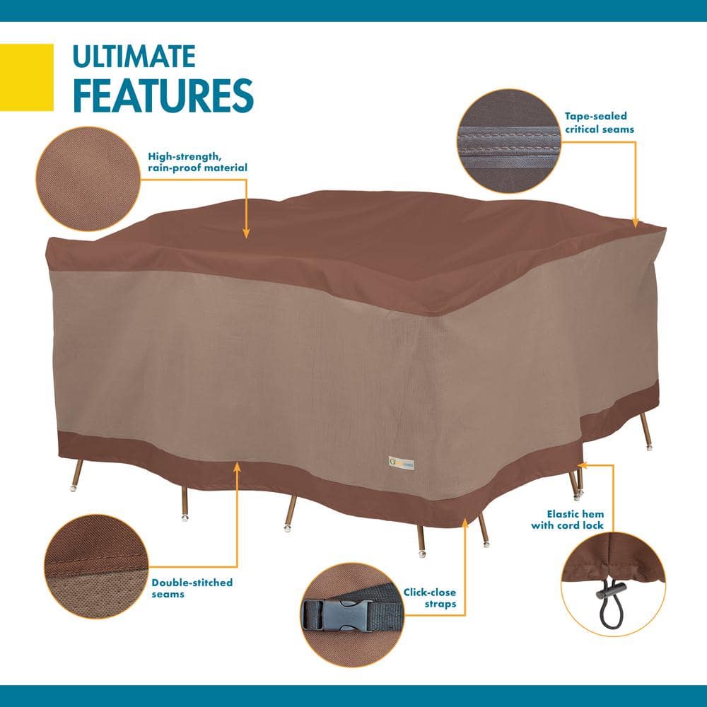 Beige and Brown Water-Resistant 100 Inch Patio Table Cover