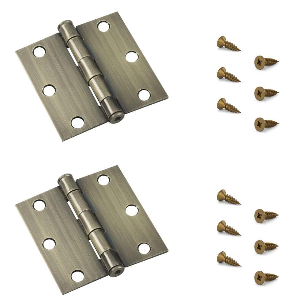 3 in. x 3 in. Antique Brass Full Mortise Butt Hinge with Removable Pin (2-Pack) price history on PriceWatchPro