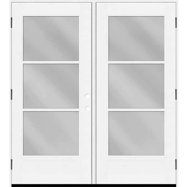 Legacy 60 in. x 80 in. Icon 3L Modern Clear Glass Primed RHOS Unfinished Fiberglass Retro Patio Door w/6 in. Jamb