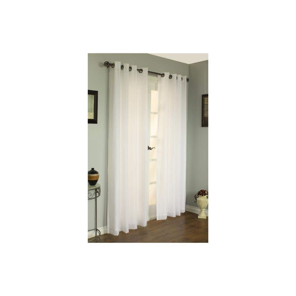 White Polyester Light-Filtering Grommet Window Panel for Kids