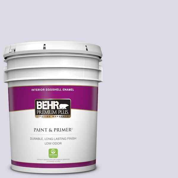 BEHR PREMIUM PLUS 5 gal. #S570-1 Misty Lavender Eggshell Enamel Low Odor Interior Paint & Primer