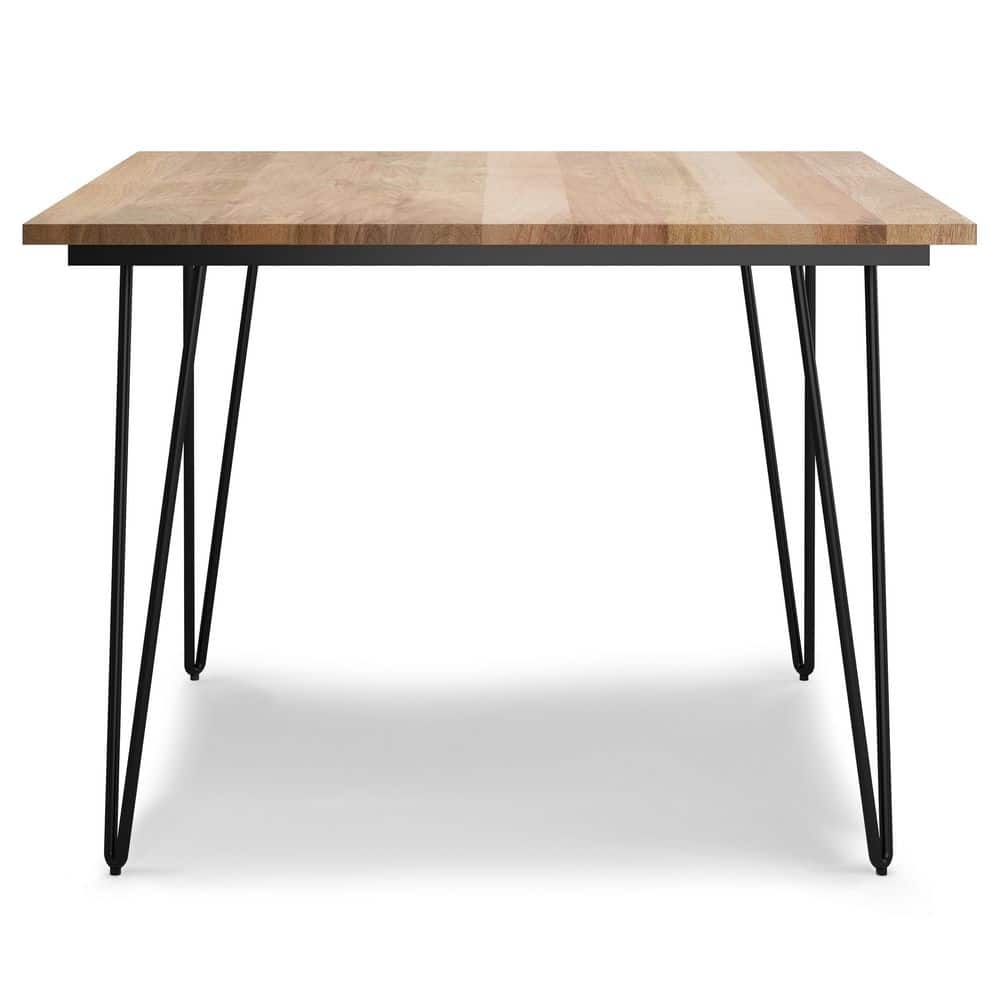 Hunter 42" Natural Mango Wood Industrial Dining Table