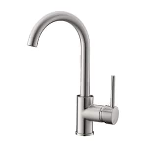 Single Handle Standard Kitchen Faucet in Brushed Nickel
