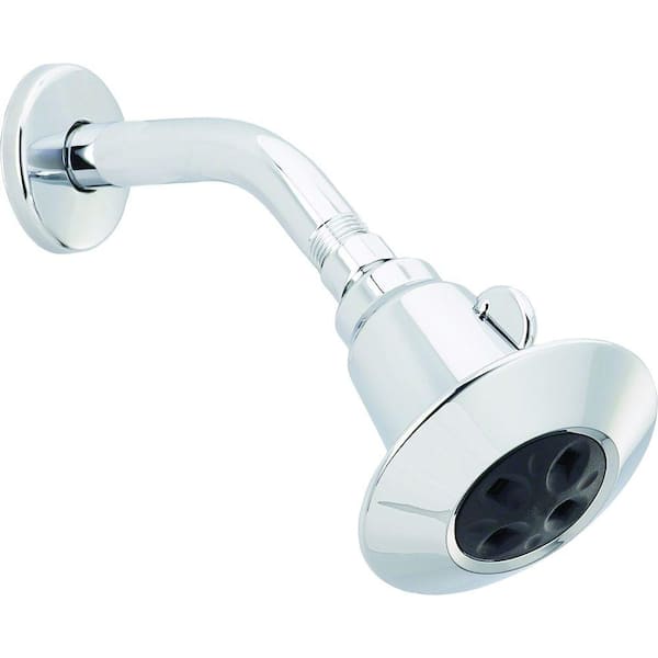 Delta 1-Spray 3.9 in. Single Wall Mount Fixed Shower Head in Chrome