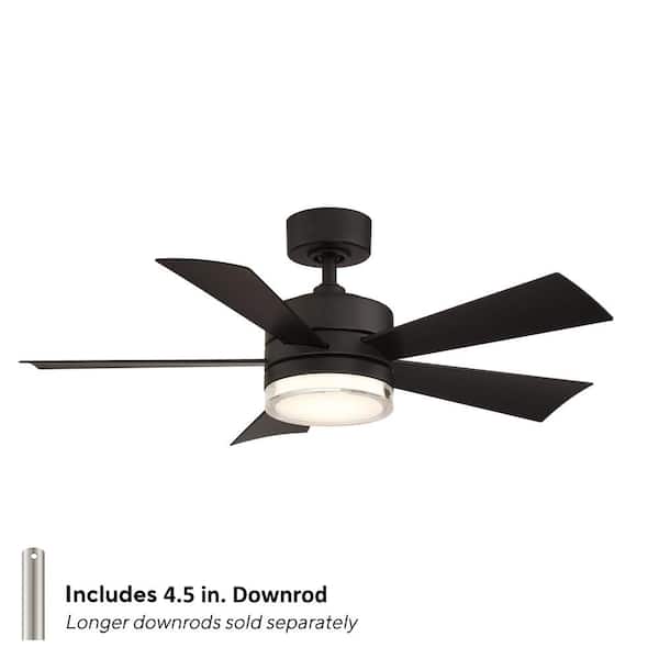 Wynd 42 in. Smart Indoor/Outdoor 5-Blade Ceiling Fan Matte Black with 3000K LED LED and Remote Control