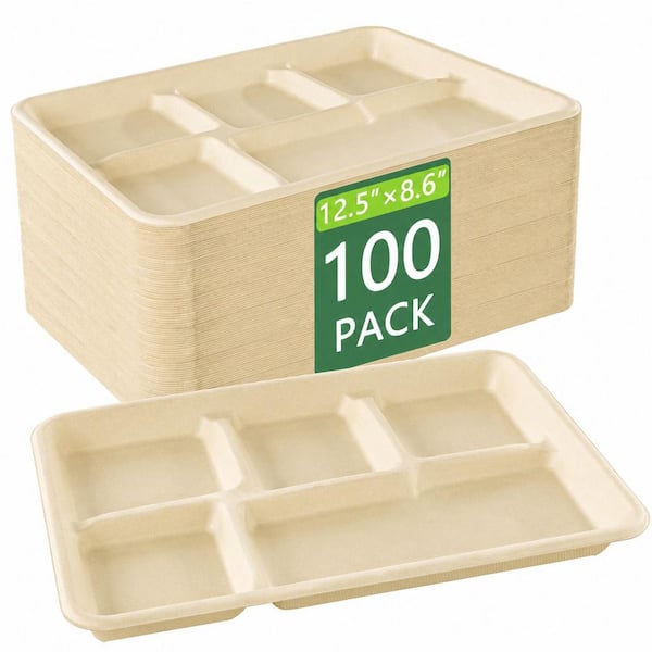 12.5 in. White White Family Disposable Bagasse Disposable Tableware Product Type (100 Pack)