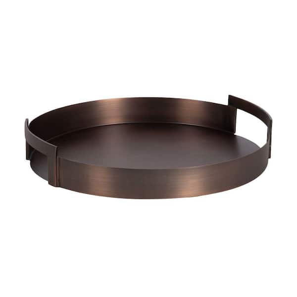 Myo Bronze Round Metal Decorative Tray