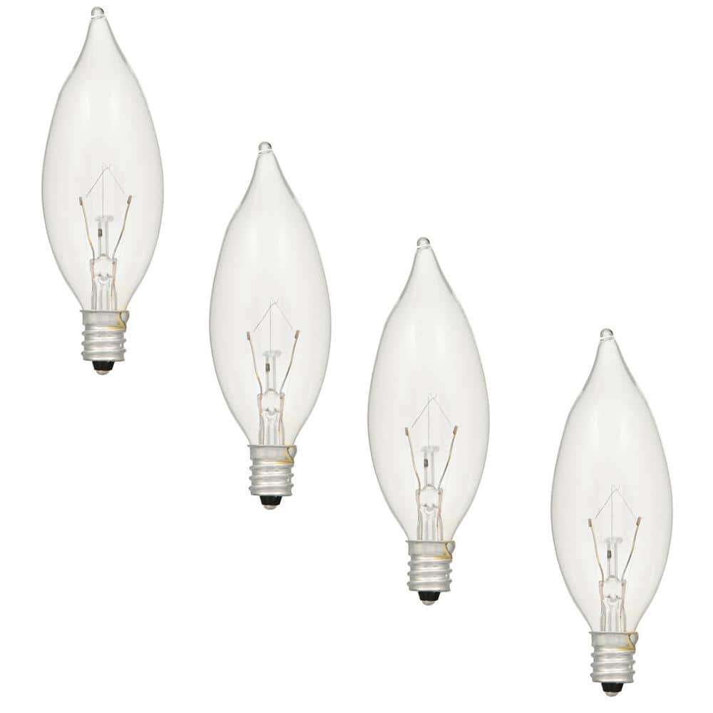 Sylvania 15-Watt Double Life B10 Incandescent Light Bulb (4-Pack) 10602 ...