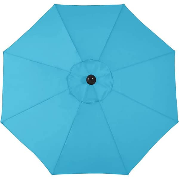 10 ft. Steel Hand Crank Patio Market Umbrella in Natural