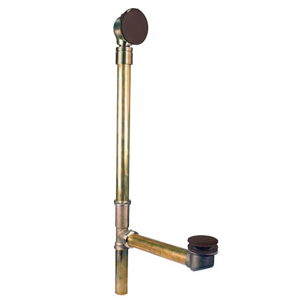 Westbrass 25 in. Brass Tub Waste and Overflow in Oil Rubbed Bronze