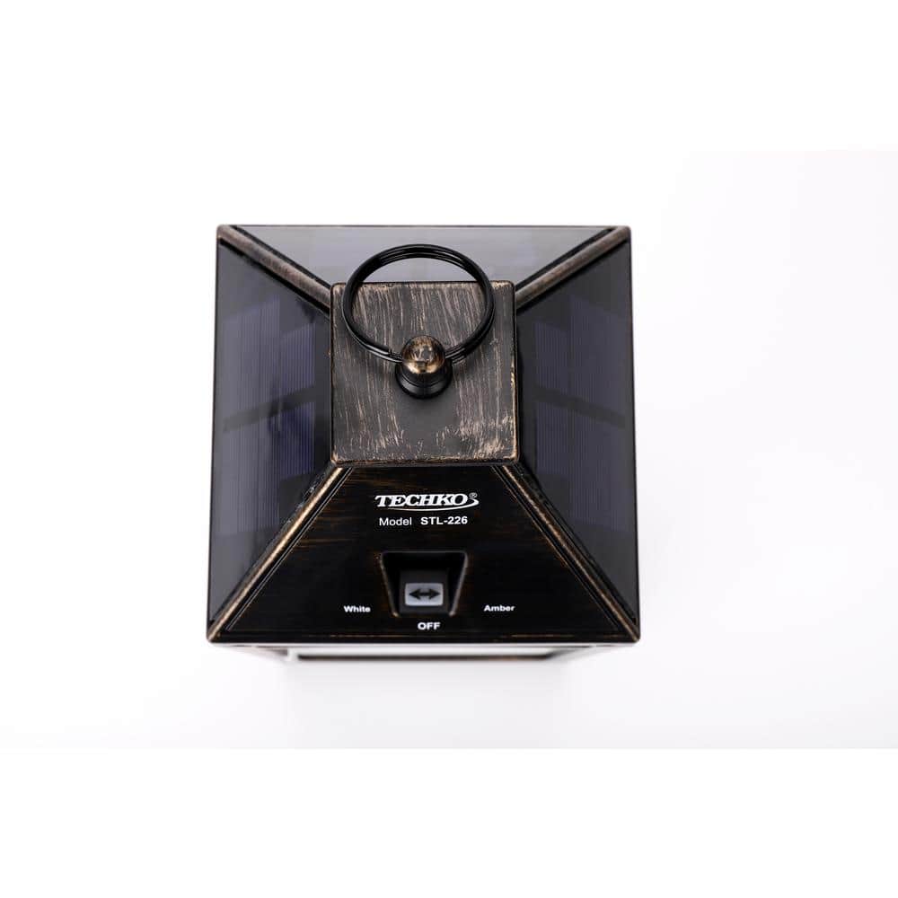 12.88 Outdoor Vintage Solar LED Lantern with Auto Dawn-to-Dusk Sensor