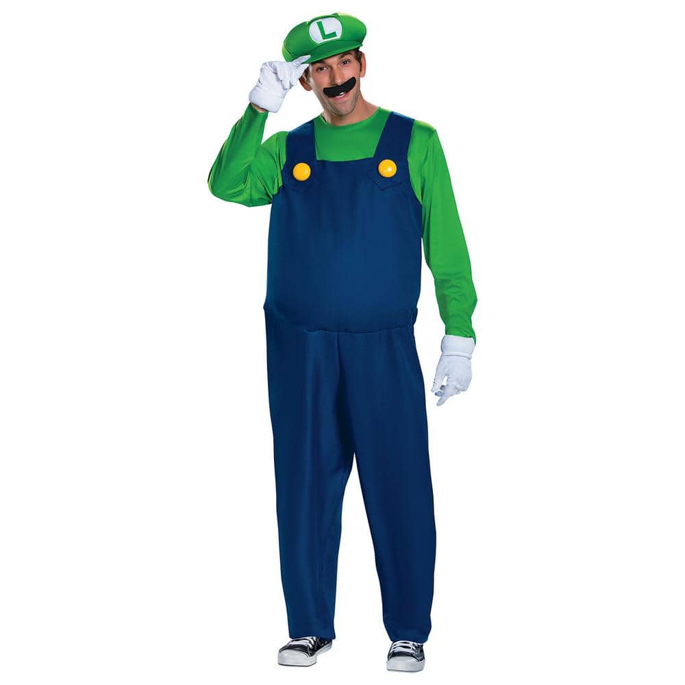 Adults Deluxe Super Mario Bros. Luigi Costume - Medium - Adult Halloween Costume price history on PriceWatchPro