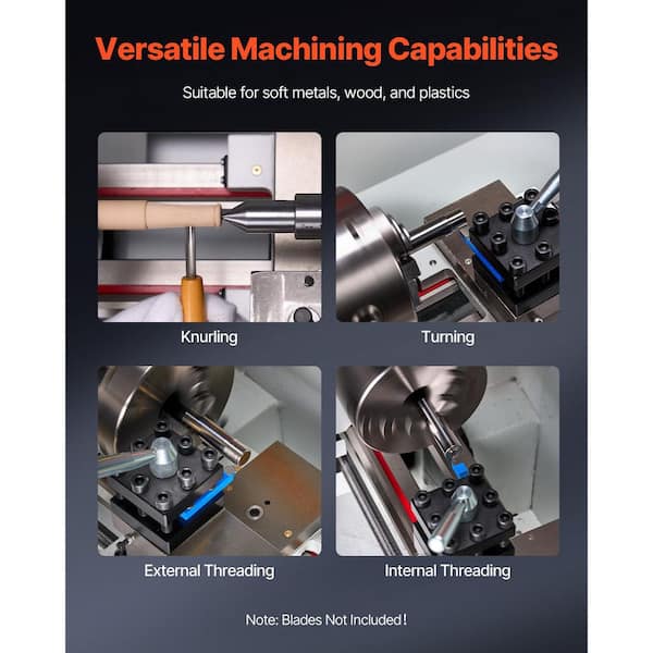 Metal Lathe Machine 8.7 x 39 in. Precision Bench Power Metal Lathe Automatic Feed 0-2500 RPM 1250W Brushless Motor