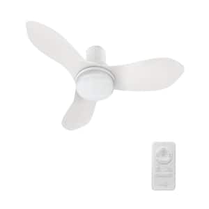 Nefyn II 36 in. Color Changing Integrated LED Indoor Matte White 10-Speed DC Ceiling Fan with Light Kit, Remote Control
