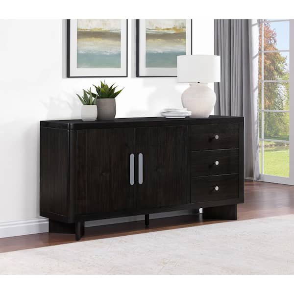 Coaster Hathaway Acacia Brown Wood Top 72 in. 3-drawer 2-door Dining Sideboard Buffet Cabinet
