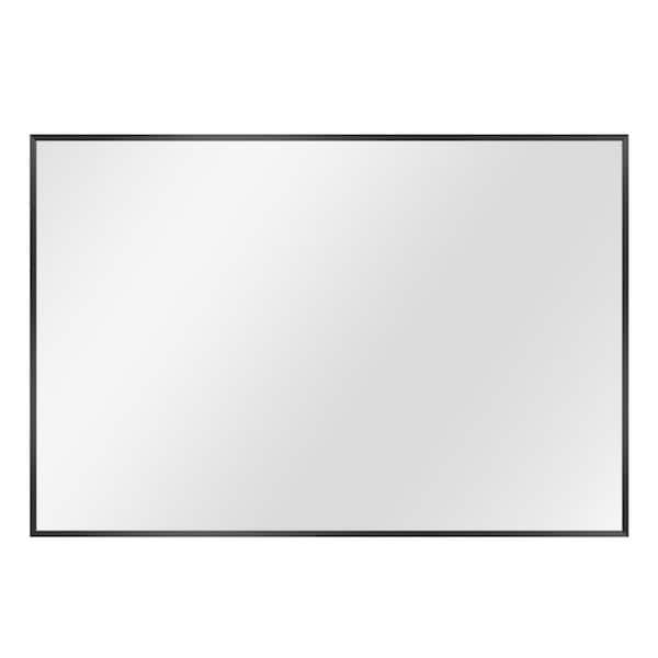Dovelina 24 in. x 36 in. Modern Rectangle Metal Framed Black Wall Mirror