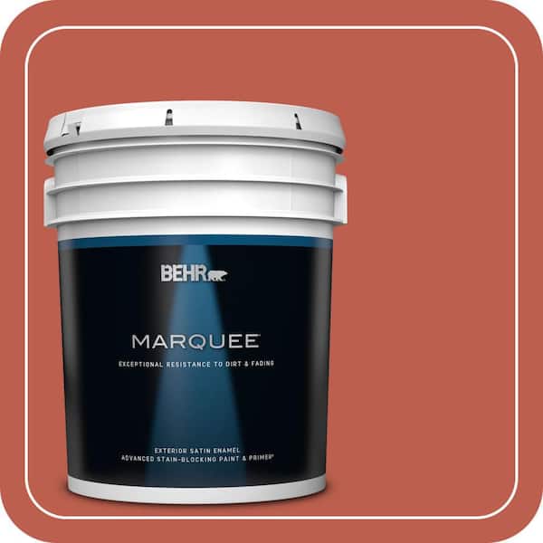 BEHR MARQUEE 5 gal. #200D-6 Mexican Chile Satin Enamel Exterior Paint & Primer