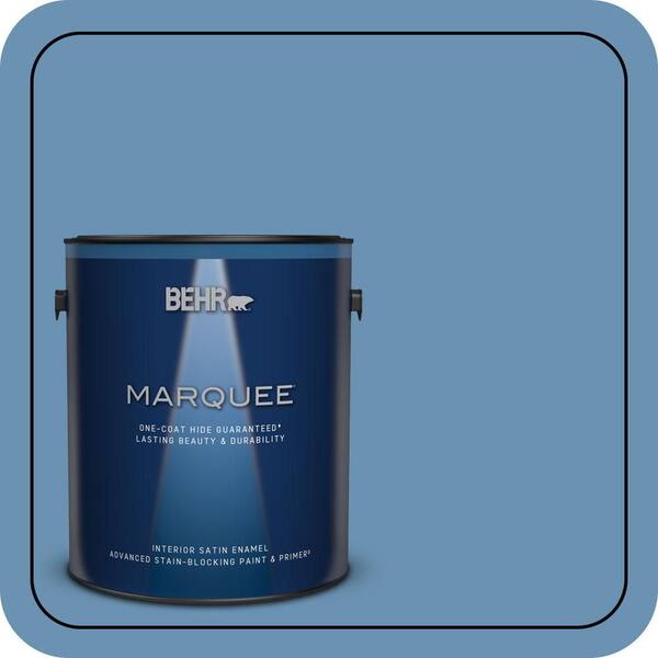 BEHR MARQUEE 1 gal. #M510-4 Brittany Blue One-Coat Hide Satin Enamel Interior Paint & Primer