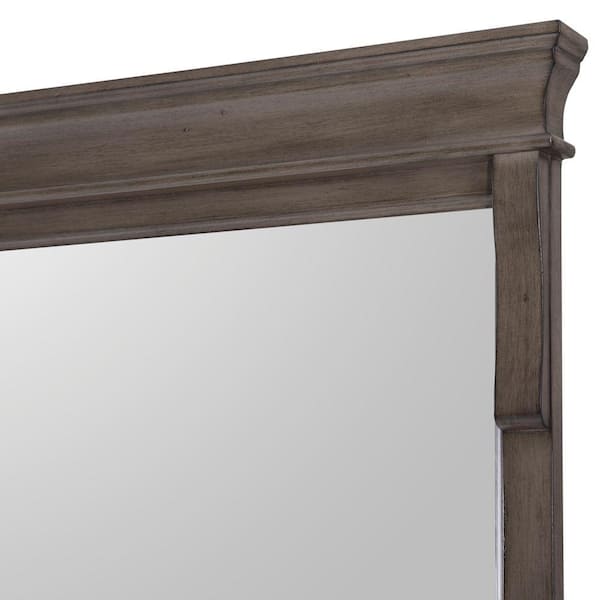 23.5 in. W x 32 in. H Framed Rectangular  Bathroom Vanity Mirror in Distressed Grey