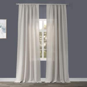Birch Solid Rod Pocket Light Filtering Curtain - 50 in. W x 120 in. L (1 Panel)