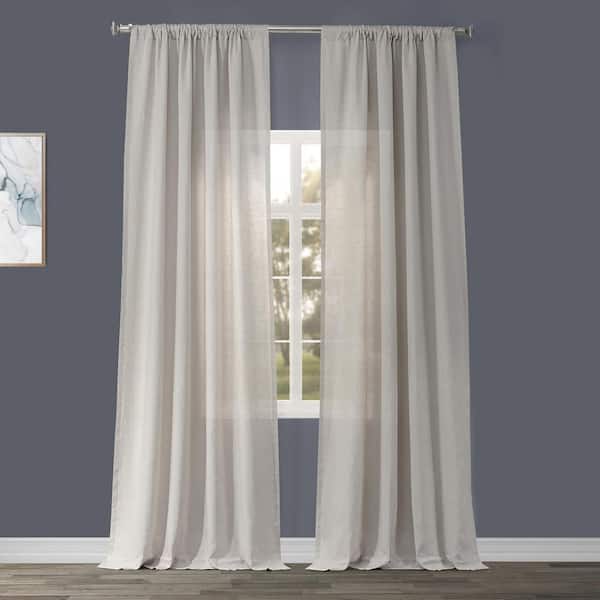 Exclusive Fabrics & Furnishings Birch Solid Rod Pocket Light Filtering Curtain - 50 in. W x 120 in. L (1 Panel)