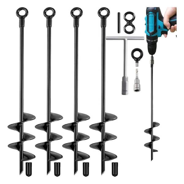 LUKVIZO Heavy Duty Swing Set Anchor Kit with 18 in. Screw in Earth
