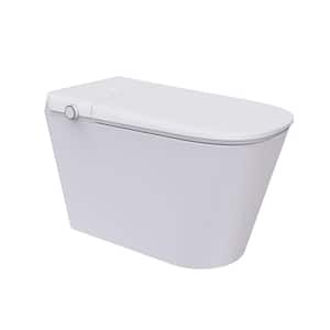 SMART 1-piece 1.1 GPF Single Flush Elongated Toilet in. White Seat Included with Remote Panel