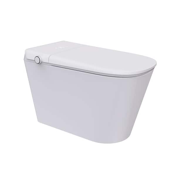 INSTER SMART 1-piece 1.1 GPF Single Flush Elongated Toilet in. White Seat Included with Remote Panel