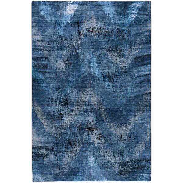 Dream Shag Premium Machine Washable Abstract ADS792 Blue 10 ft. x 14 ft. Area Rug