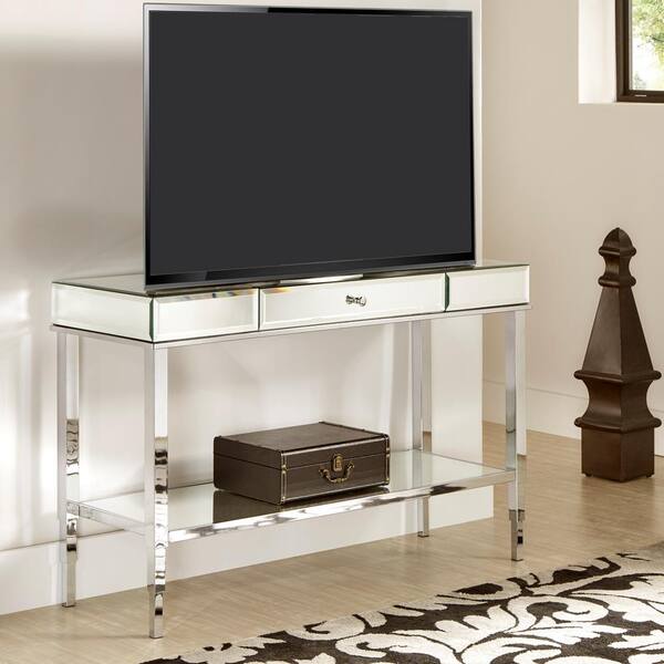 With Drawer 40e428 Tco 3a, Mirrored Tv Console Table