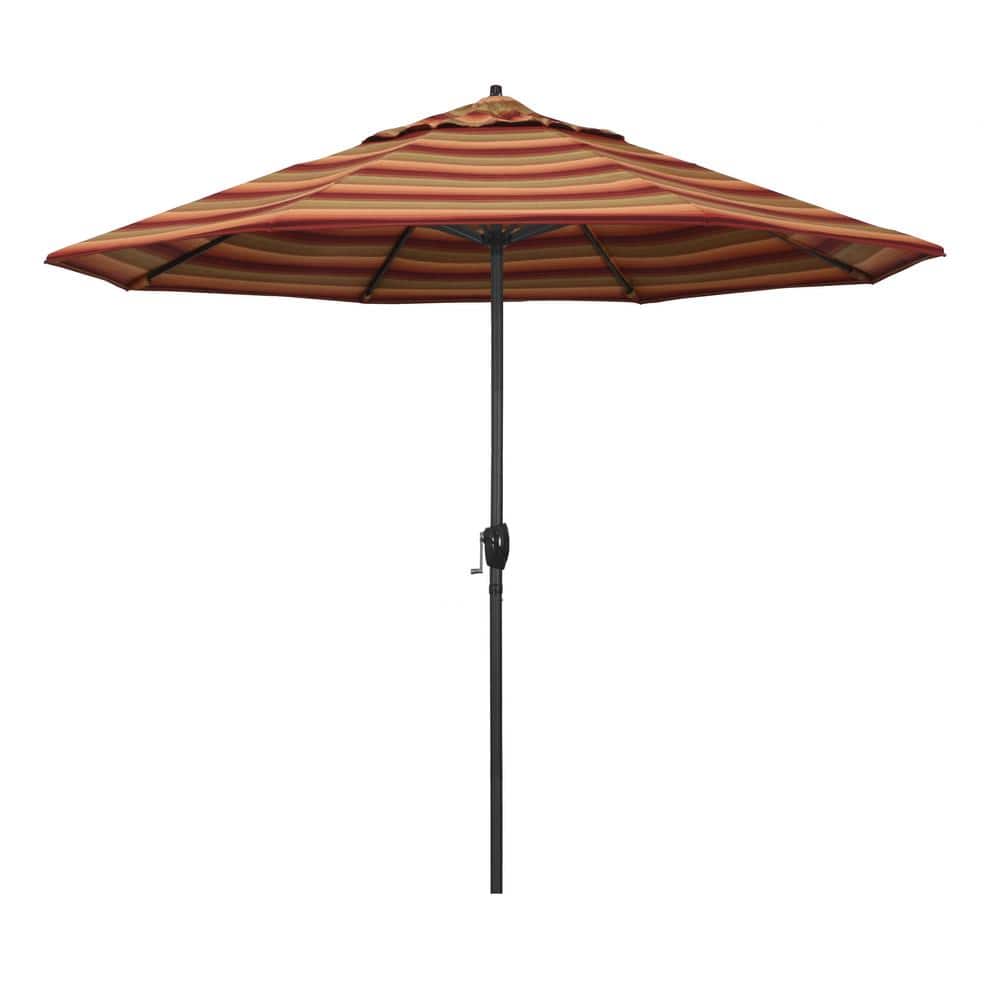 9 ft. Black Aluminum Market Patio Umbrella Auto Tilt in Astoria Sunset Sunbrella price history on PriceWatchPro