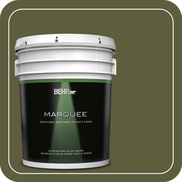 BEHR MARQUEE 5 gal. #PPU9-25 Eastern Bamboo Semi-Gloss Enamel Exterior Paint & Primer
