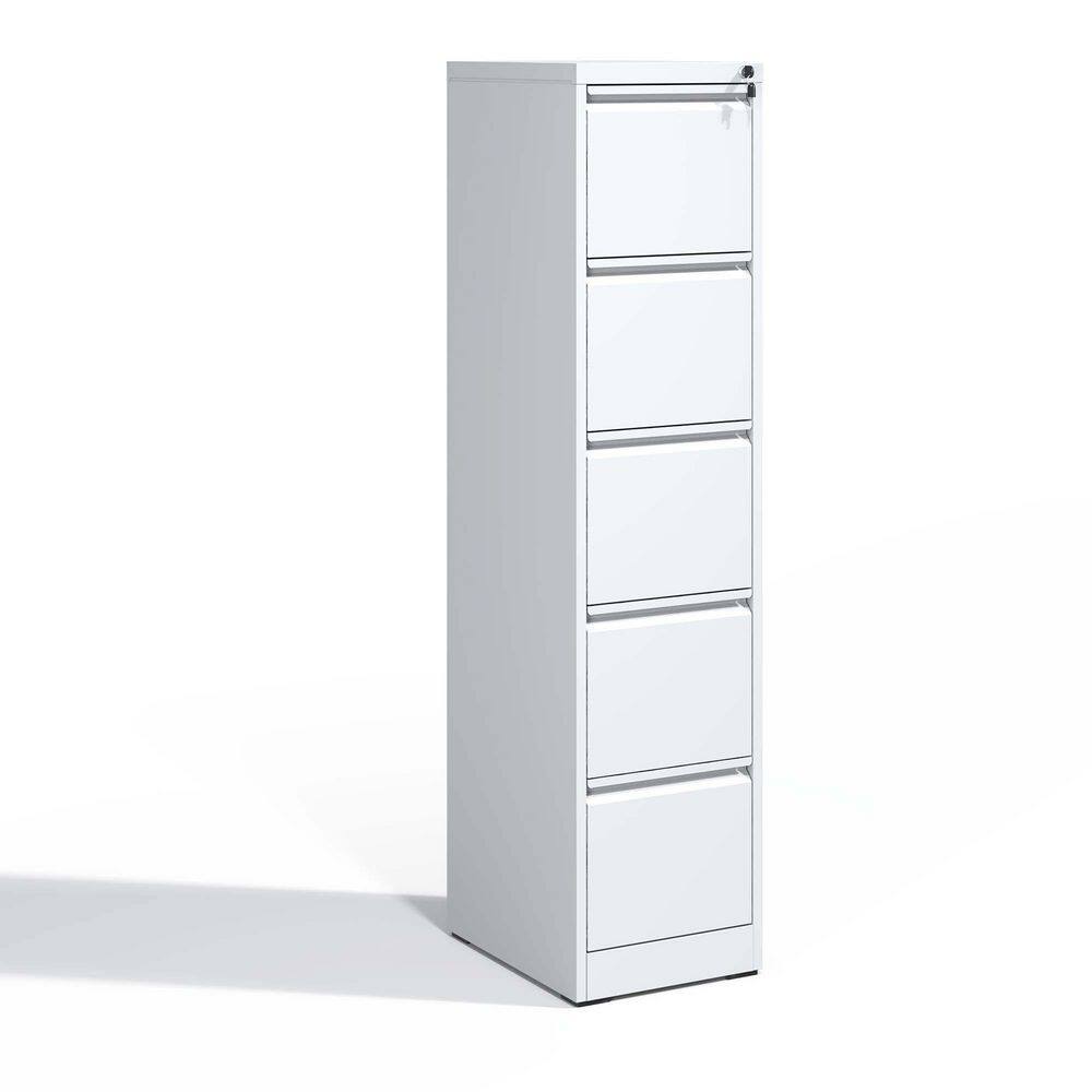 17.72 in. W 5-Drawer Metal Mobile Vertical File Cabinet with Lock, White Tool Case, Portable Tool Boxes price history on PriceWatchPro