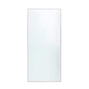 Della 36 in. W. x 75.98 in. H Walk-in Framed Fixed Panel Shower Door in Satin Nickel with Clear Fluted Glass
