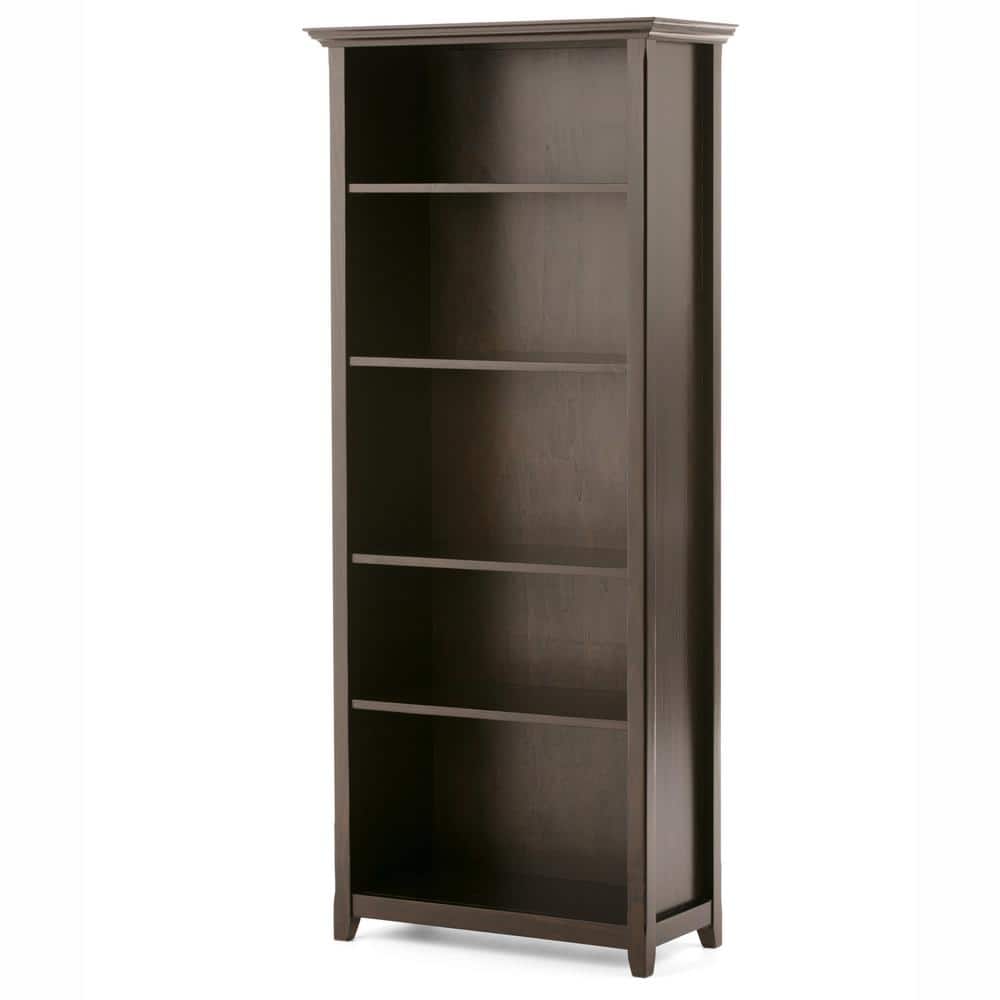 Amherst 70" Hickory Brown Adjustable Wood Bookcase