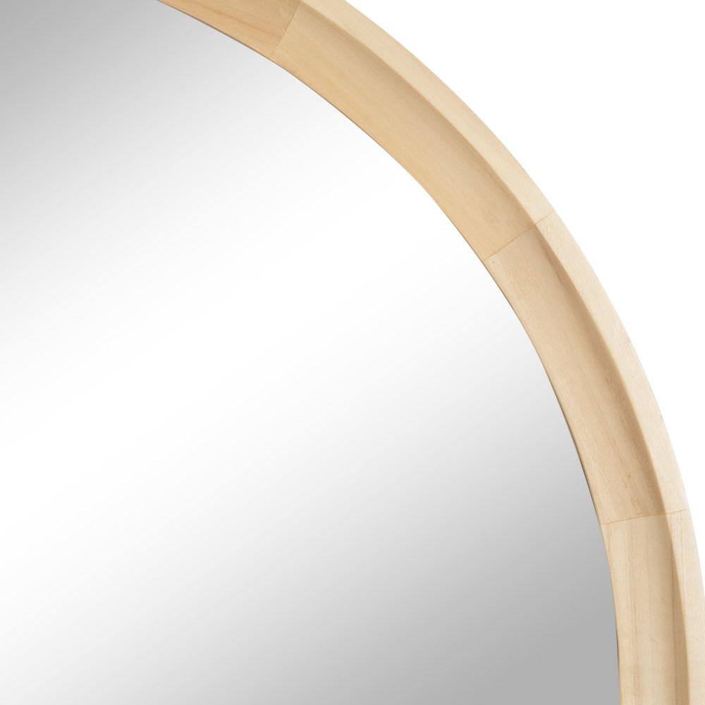 Hatherleigh 30" Natural Wood Round Bathroom Vanity Mirror