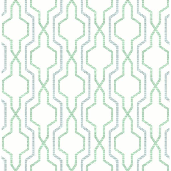 A-Street Prints Rion Green Trellis Wallpaper