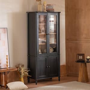 Magic Home 78.3 in. Black Tall Cabinet Bookshelf Storage