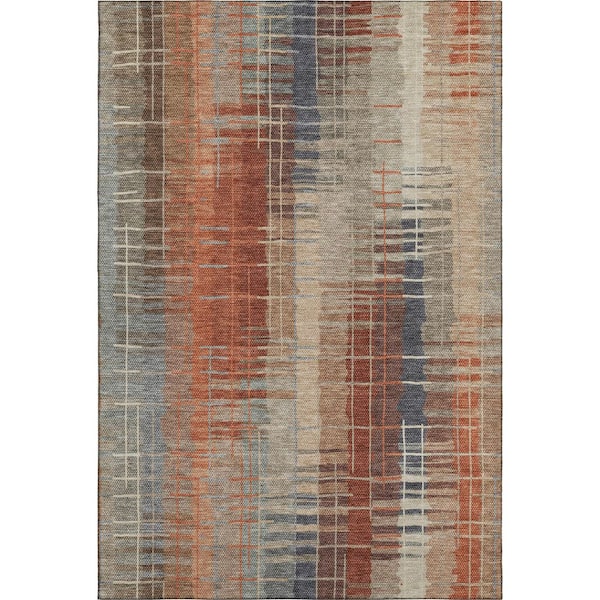 Mayfield Premium Machine Washable Abstract AMF2261 Khaki 10 ft. x 14 ft. Area Rug