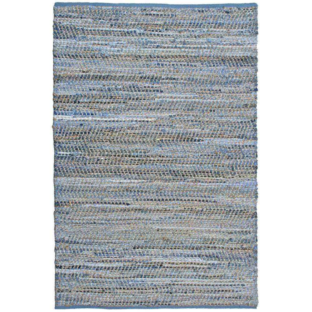 UPC 692789916193 product image for Blue Jeans 5 ft. x 8 ft. Area Rug, Alternating rows of denim and hemp | upcitemdb.com