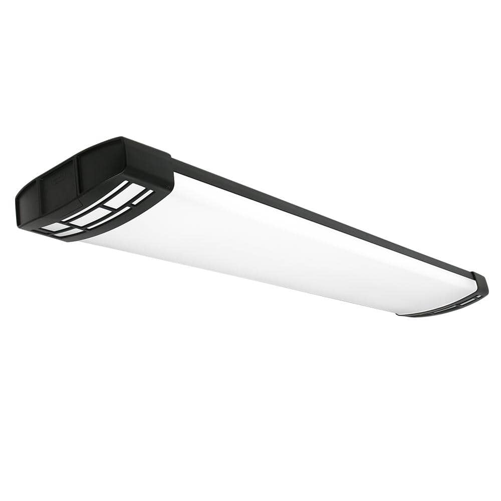 1-Pack 4 ft. Matte Black Mission End Caps 5250LM 75W Integrated LED Wraparo