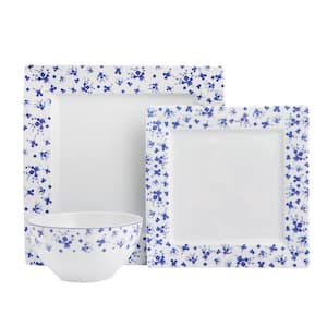 Blue Passion 3 Piece Porcelain Dinnerware Place Setting, Design 3 (Serving Set for 1)