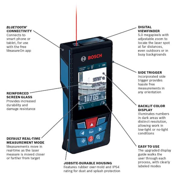 Compact Tripod with Extendable Height Plus Blaze 400 ft. Outdoor Laser Measure with Bluetooth and Camera Viewfinder