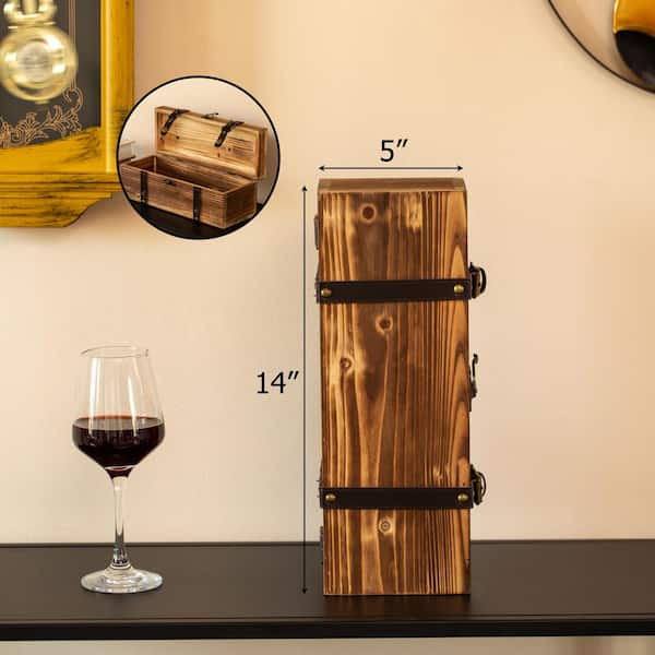 Vintiquewise Vintage Wooden Wine Gift Box Rustic Single-Bottle